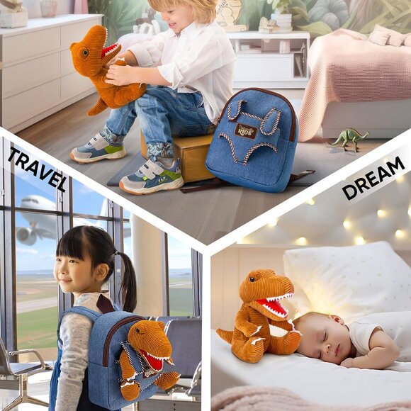 Naturally KIDS Toddler Backpack w/ Stuffed Dinosaur Toy - Picture 4 of 6